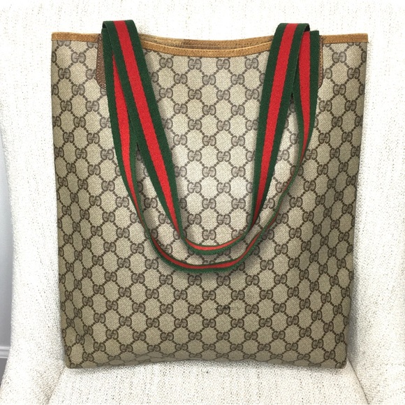 Gucci authentic brown monogram coated canvas tote bag - Picture 6 of 16